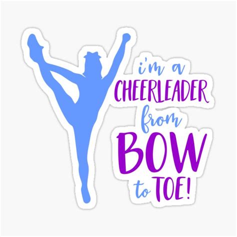 Cheerleader From Bow To Toe Sticker For Sale By Incheerdesigns Redbubble