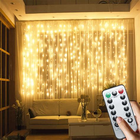 X Ft Window Curtain String Lights Leds Usb Powered Modes