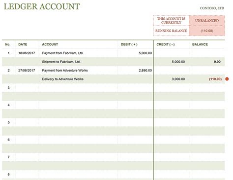 Blank General Ledger