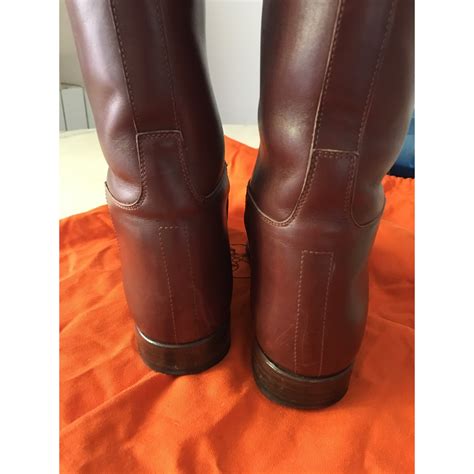 Kelly Herm S Jumping Boots Caramel Leather Ref Joli Closet