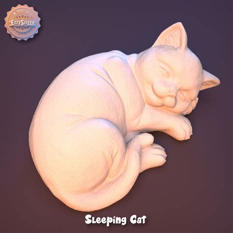 3d File Sleeping Cat 😴 ・model To Download And 3d Print・cults