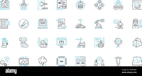 Self Driving Cars Linear Icons Set Automation Autonomy Driverless