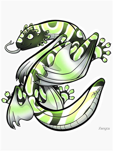 Agender Pride Dragon Sticker For Sale By Xenyca Redbubble