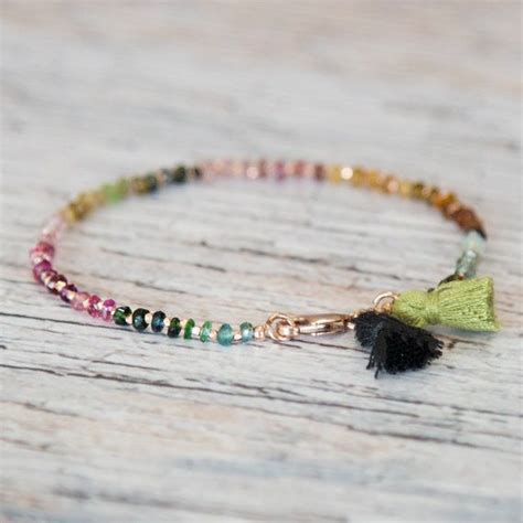 This Multicolored Bracelet Is Handmade With Mm Watermelon Tourmaline