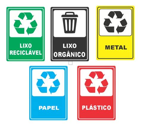 Kit Placas Pvc Lixo Recicl Vel Lixo Org Nico X C