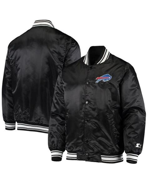 Starter Buffalo Bills Locker Room Satin Varsity Full Snap Jacket At