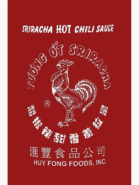 Hot Spicy Sriracha Label Poster For Sale By Tonystank Redbubble