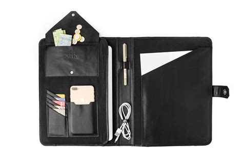 Leather Portfolio For Men Personalized Organizer Business Etsy