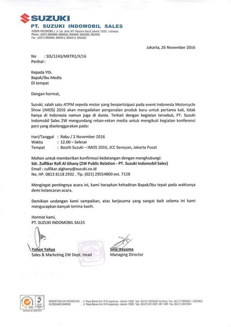 Contoh Surat Undangan Launching Produk Terbaru