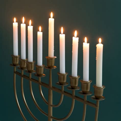 Modern Solid Metal Judaica Hanukkah Menorah 9 Branched Candelabra Vintiquewise