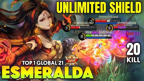 Unlimited Shield Esmeralda Best Build 2021 ~ Top Global Esmeralda Gameplay ~ Mobile Legends