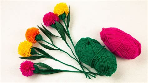 Amazing Woolen Crafts How To Make Beautiful Flower With Yarn Easy