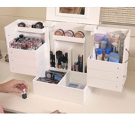 Lori Greiner Luxury Deluxe Wood Cosmetic Box Organizer With Mirror ...