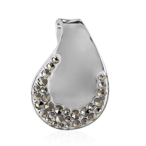 Österreichischer Markasit Teardrop Silber Anhänger 0 618 ct