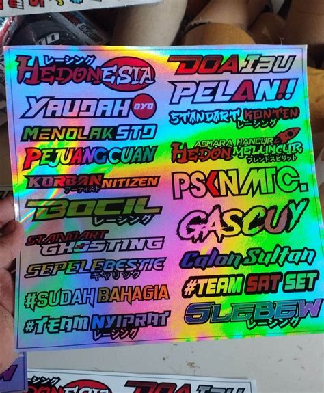 STICKER PACK KATA KATA RACING HOLOGRAM STIKER VIRAL STIKER HELM STIKER