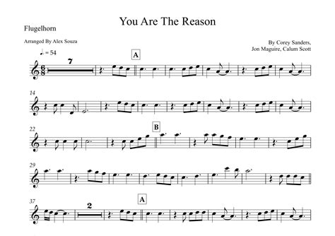 You Are The Reason (arr. Alex Souza) by Calum Scott Sheet Music for Instrumental Solo at Sheet ...