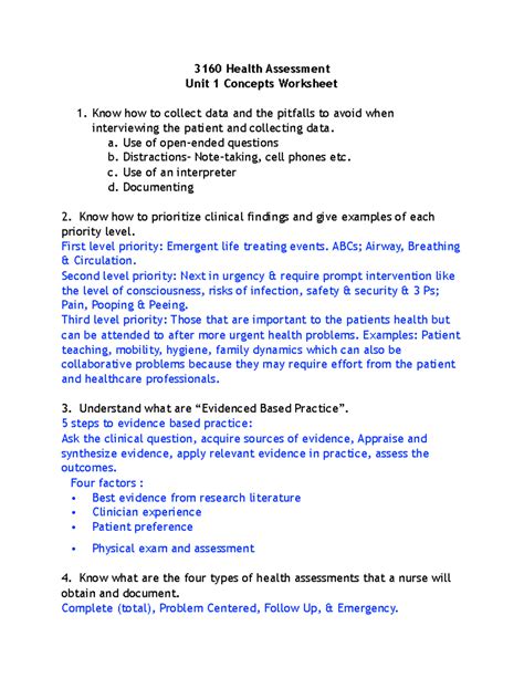 Health Assessment Unit Nsg Exam Help Health Assessment