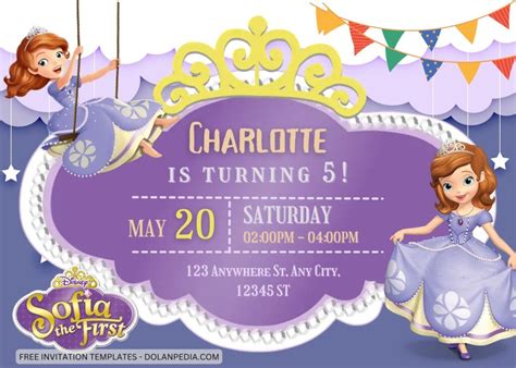 Sofia The First Birthday Invitation Templates Dolanpedia Invitation