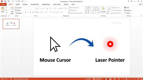 How To Change Mouse Cursor To Laser Pointer In Powerpoint Youtube