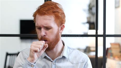 Sick Man With Cough Coughing Stock Image Image Of Home Allergic