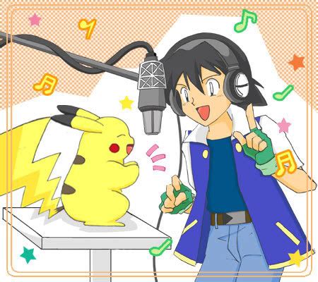 Ash and Pikachu singing - Pokémon Fan Art (30900457) - Fanpop