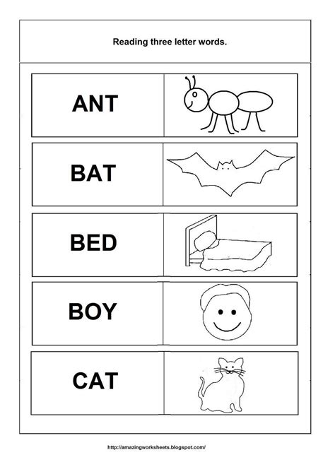 Fantastic Three Letter Words For Kindergarten Worksheets Preschool