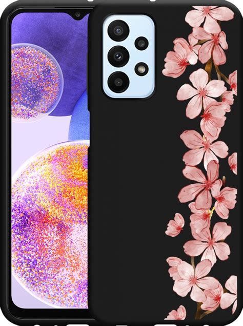 Cazy Hoesje Zwart Geschikt Voor Samsung Galaxy A23 Flower Branch Bol