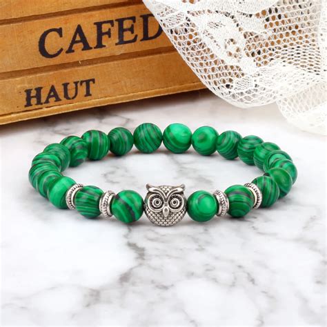 Pulsera De Cuentas Multicolor De Mm Brazalete Tejido De Piedra Natural