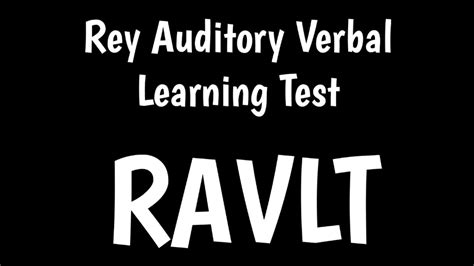 Rey Auditory Verbal Learning Test Ravlt Memory Retention Test