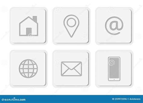 Modern Contact Us Business Icon Set Stock Vector Illustration Of