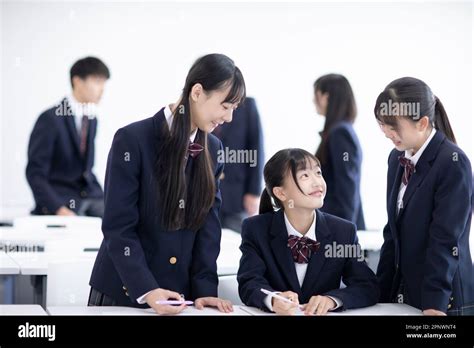 High School Students Spending Recess Stock Photo Alamy