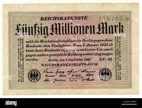 Front Of Reichsbank Banknote Vorderseite Einer Banknote