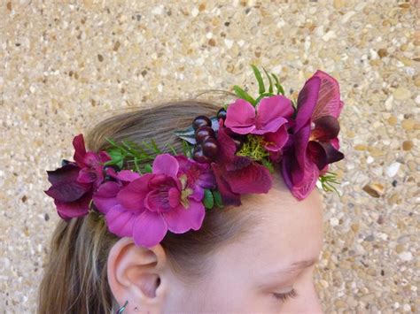 Corona De La Cabeza En Flores Artificiales Para La Boda Etsy