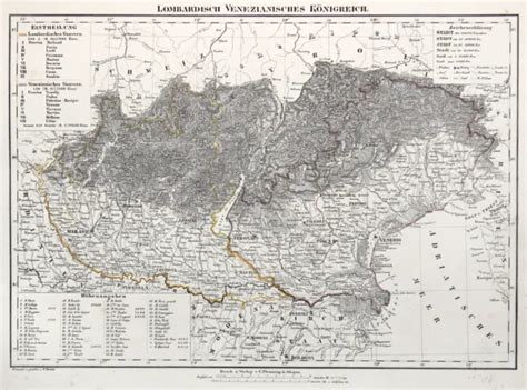 Norditalien Originale Litografia Cartina Geografica Flemming Eur