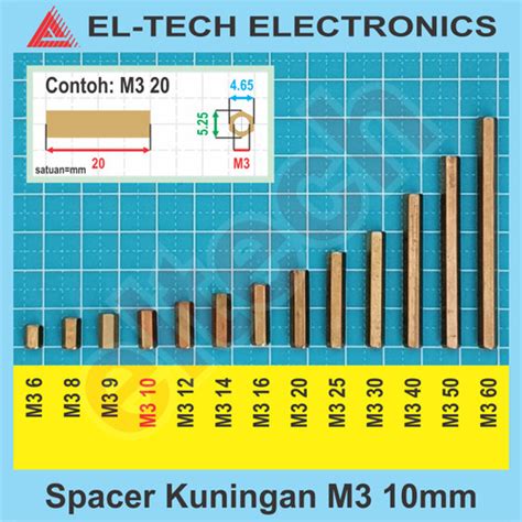 Jual Spacer Kuningan Penyangga Dudukan PCB M3 10mm 10 Mm 1cm 1 Cm