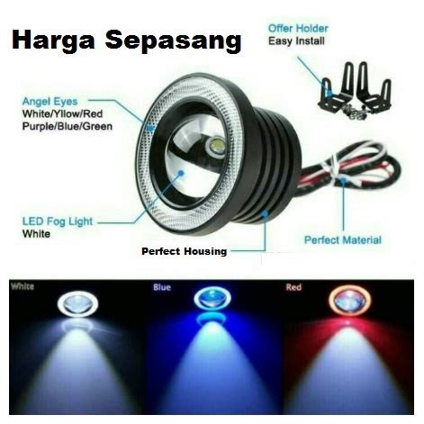 Jual Lampu Kabut Foglamp LED 89mm 3 5 Inci 76mm 3 Inch Projector Angel