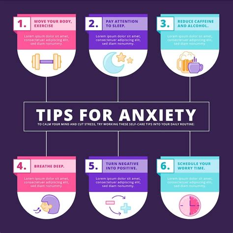 Free Vector Tips For Anxiety Infographic