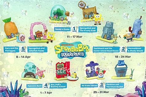 McDonald's SpongeBob Juguetes Cajita Feliz Set Completo de 10 ...