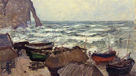 🥇 Paintings cliffs boats claude monet impressionism sea wallpaper | (23588)