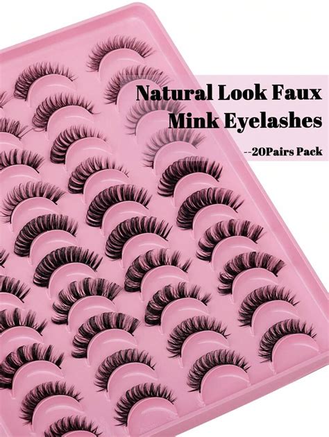 20 pares de pestañas postizas de aspecto natural de estilo cat eye con