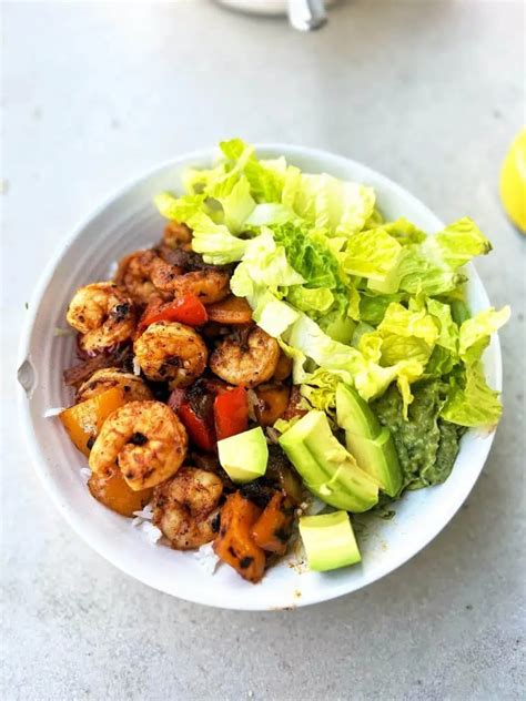 Spicy Shrimp Fajita Bowls Recipe For Dinner Nourished By Anne