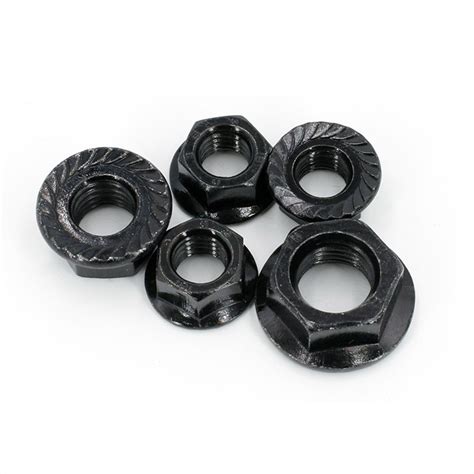 China Black Zinc Plated Black Oxide Din Hex Flange Nut With Bolt