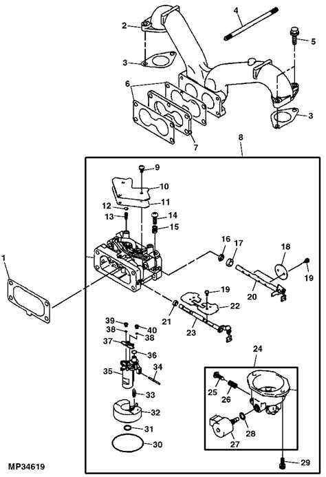 GX335 TRACTOR LAWN AND GARDEN Carburetor And Intake Manifold