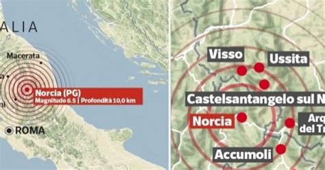 Emergenza sisma scossa più violenta di magnitudo 6 5 a Norcia a