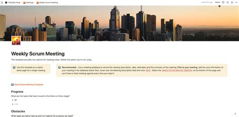 Notion Weekly Scrum Meeting Template