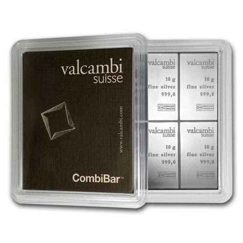 Valcambi 10x10 Gram Silver CombiBar 3 215 Oz With Assay Card