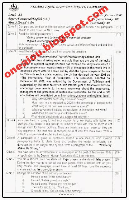 Aiou Allama Iqbal Open University Admissions Exam Result And Tutors