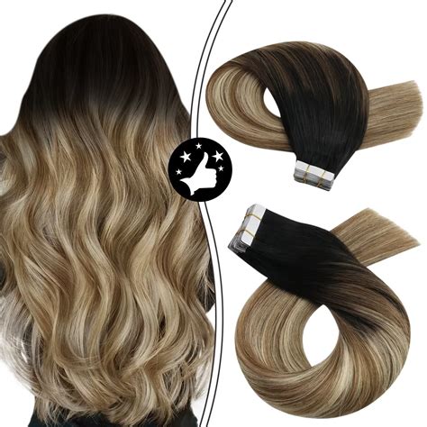 Amazon Moresoo Balayage Tape In Hair Extensions Human Hair 16