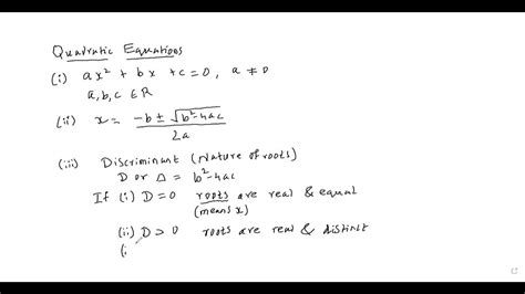 Lecture 1 Quadratic Equations Grade 11 Youtube