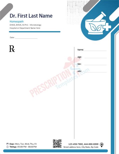 Free Prescription Pad Templates For Homeopaths In Ms Word